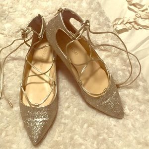 Gently worn Ivanka Trump Glitter Flats - 6 1/2